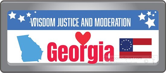 georgia state license plate with motto clipart