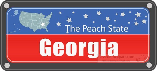 georgia state license plate with nickname clipart