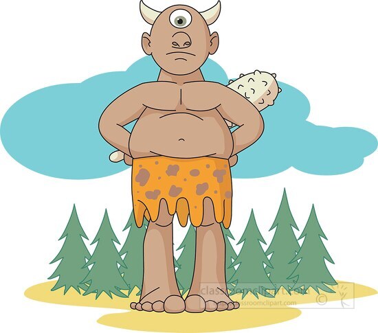 giant orge in forest clipart