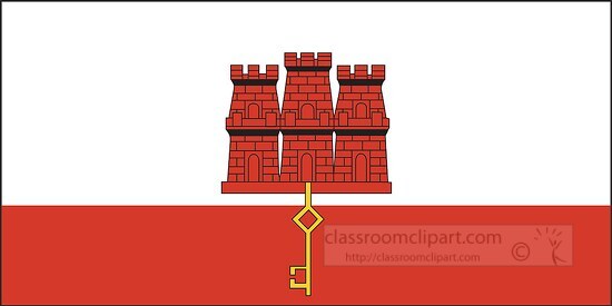 Gibraltar flag flat design clipart