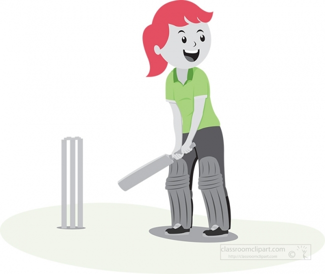 girl batting playing cricket gray color 317