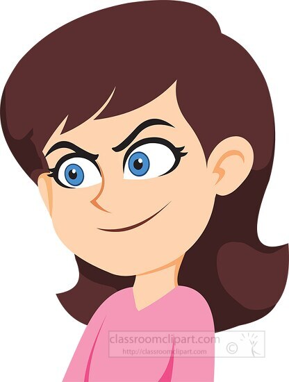 Girl character devil expression clipart