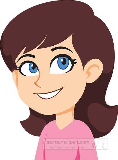 Girl character happy expression clipart