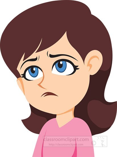 Girl character hurt expression clipart