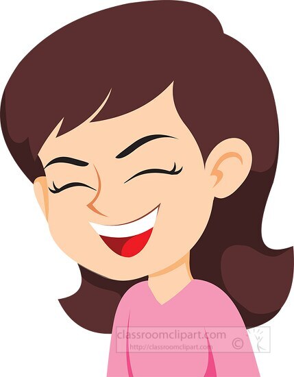 Girl character laughing expression clipart