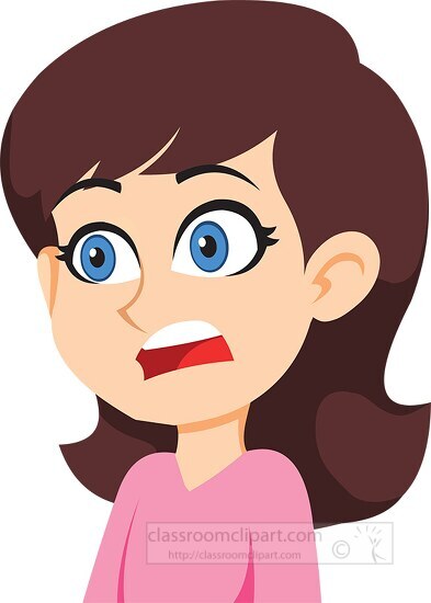 Girl character shock expression clipart