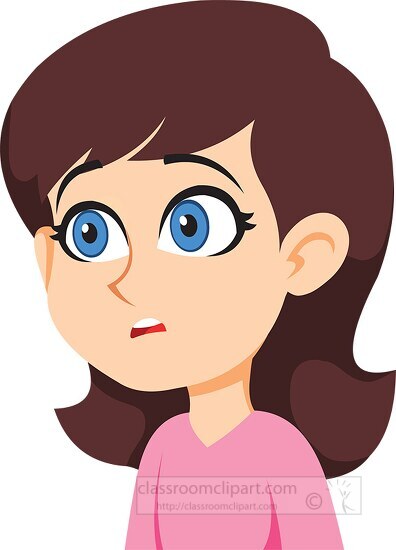 Girl character stunned expression clipart