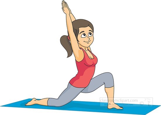 girl doing yoga aasana exercise clipart 59143