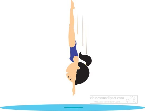 girl highdiving water sports clipart 517