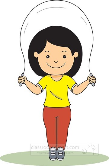 girl jumping rope clipart