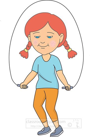 girl jumping rope clipart