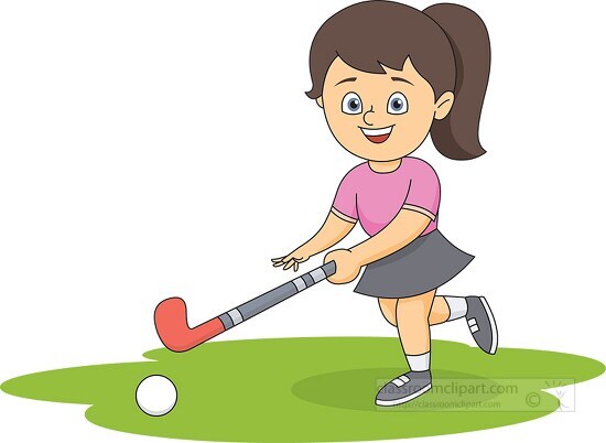 girl playing hockey clipart