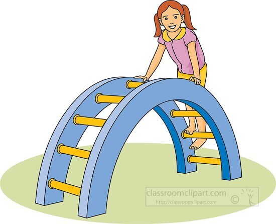 girl playing on climbing structure at playground