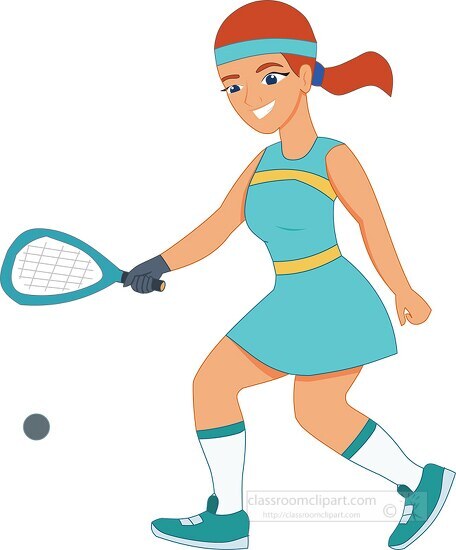 girl playing racquetball clipart image 2