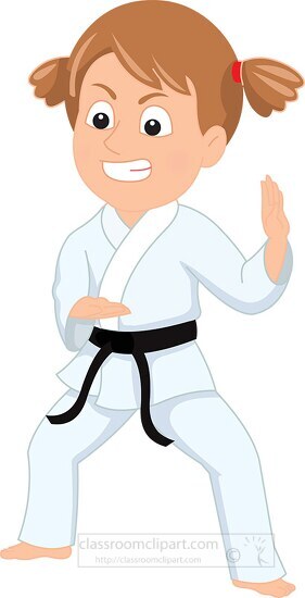 Karate And Martial Arts Clipart Girl Practicing Martial Arts Karate Vector Clipart 22 