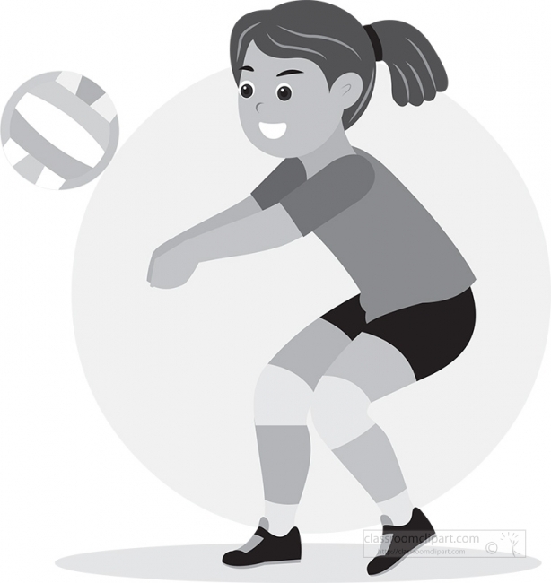 girl preparing to hit volleyball gray color