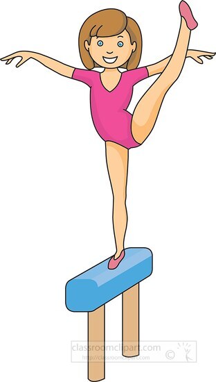 girl standing on balance beam gymnastics