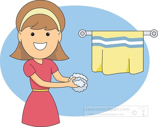 girl washing hand