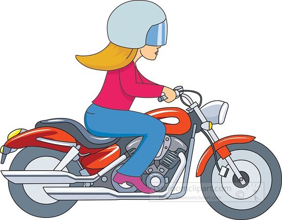 girl wearing helmet riding on a motorcycle