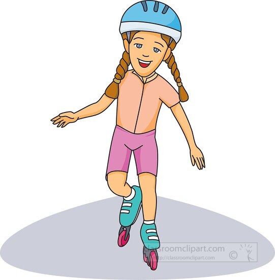 girl wearing helmet while roller skating