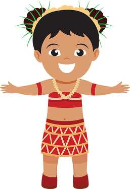 girl wearing traditional papua new guinea clipart