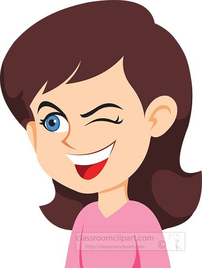 girl_character_mischief_laugh_winking_expression_clipart