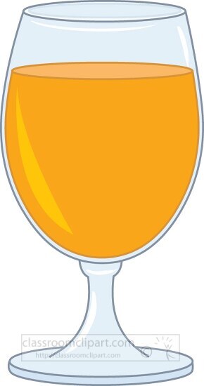 glass of fresh orange juice clipart
