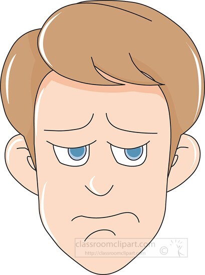 gloomy facial expression clipart