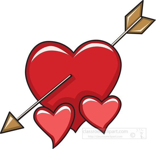 gold arrow repreosenting love valentines day clipart
