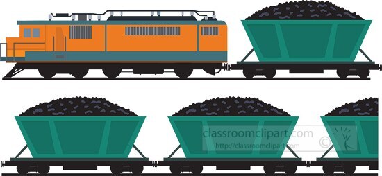 goods train with coal type clipart