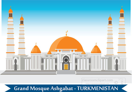 grand mosque ashgabat turkmenistan clipart