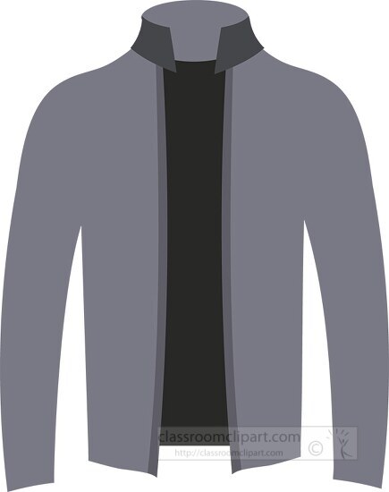 gray mens sweater jacket clipart