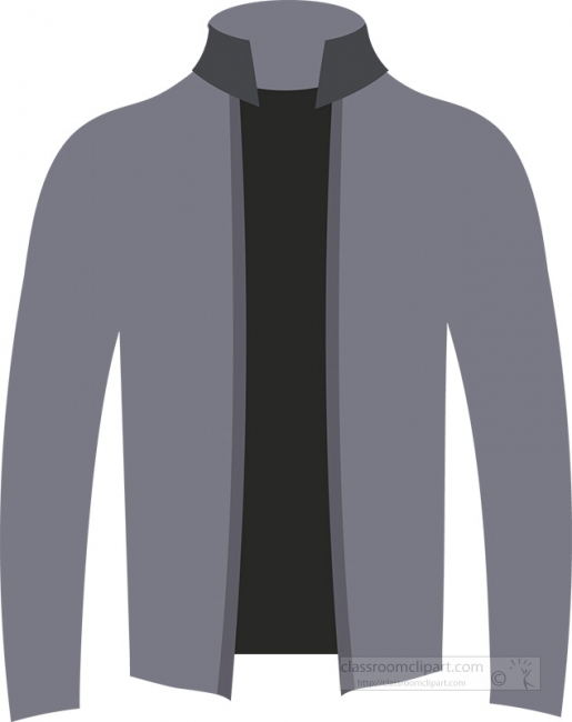 gray mens sweater jacket clipart