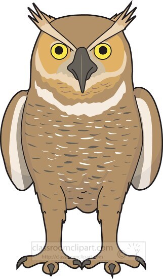 great horned owl clipart