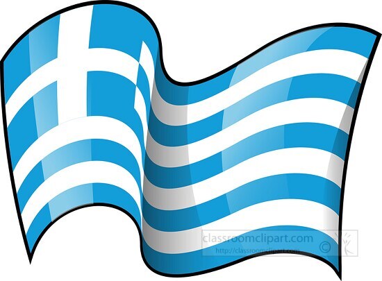 Greece wavy country flag clipart
