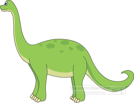 green apatosaurus dinosaur clipart