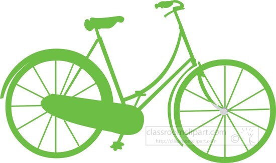green bike silhouette clipart