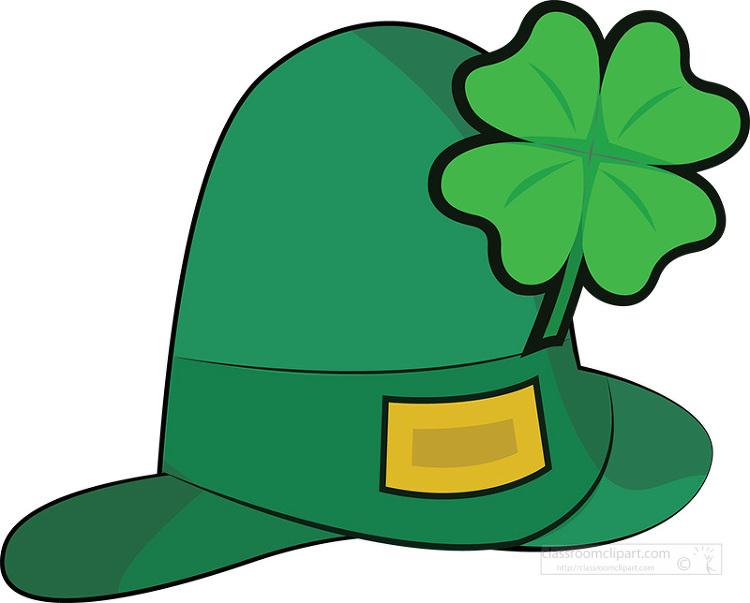 green hat with shamrock clipart