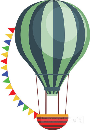green hot air balloon clipart