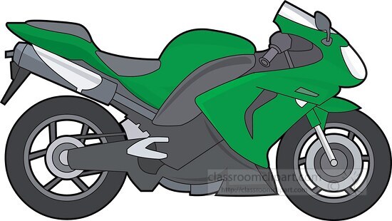 green kawasaki motorcycle clipart