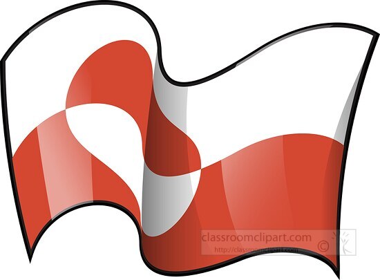 Greenland wavy country flag clipart