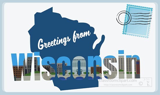 greetings from state of wisconsin postcard