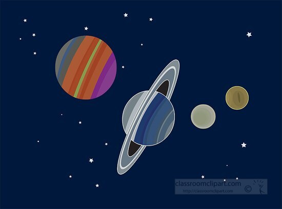 group of four planets saturn jupiter clipart