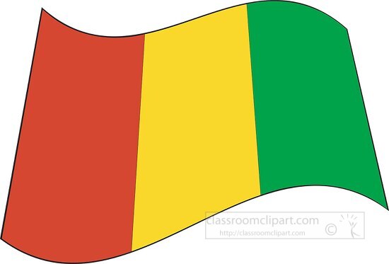 Guinea flag flat design wavy clipart