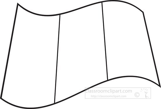 Guinea wavy flag black outline clipart