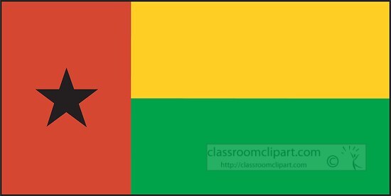 Guinea-Bissau flag flat design clipart