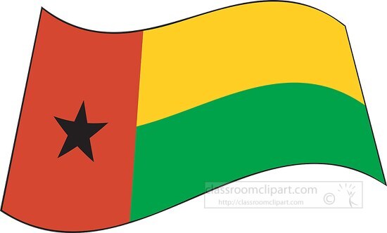 Guinea-Bissau flag flat design wavy clipart