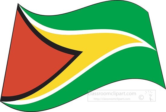 Guyana flag flat design wavy clipart