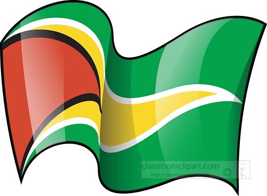 Guyana wavy country flag clipart