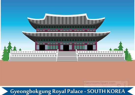 gyeongbokgung royal palace in seoul south korea clipart